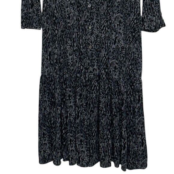 Rails Beatrice Dress Button Down Charcoal Animal Abstract Size Small - Picture 9 of 14